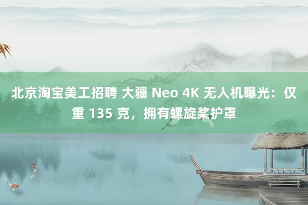 北京淘宝美工招聘 大疆 Neo 4K 无人机曝光：仅重 135 克，拥有螺旋桨护罩