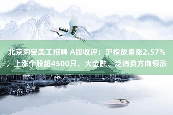 北京淘宝美工招聘 A股收评：沪指放量涨2.57%，上涨个股超4500只，大金融、泛消费方向领涨